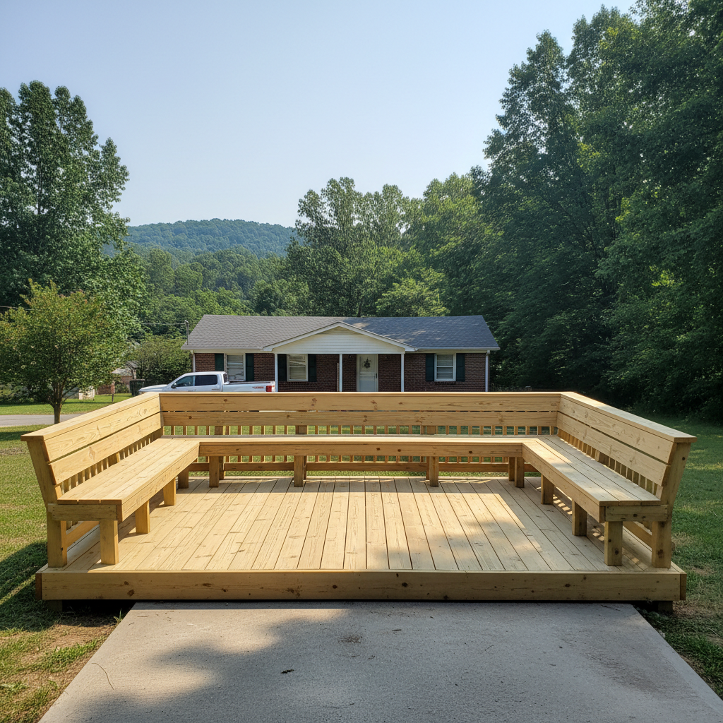 Custom Deck Design completed by Evergreen Deck Co in Benton, AR